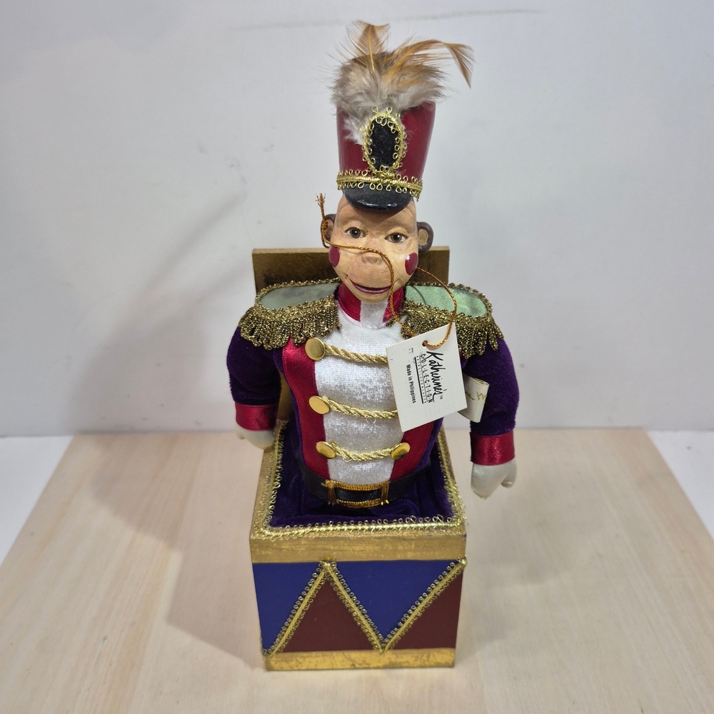 Katherine's Collection Monkey Jack In The Box Musical Figurine Circus Decor